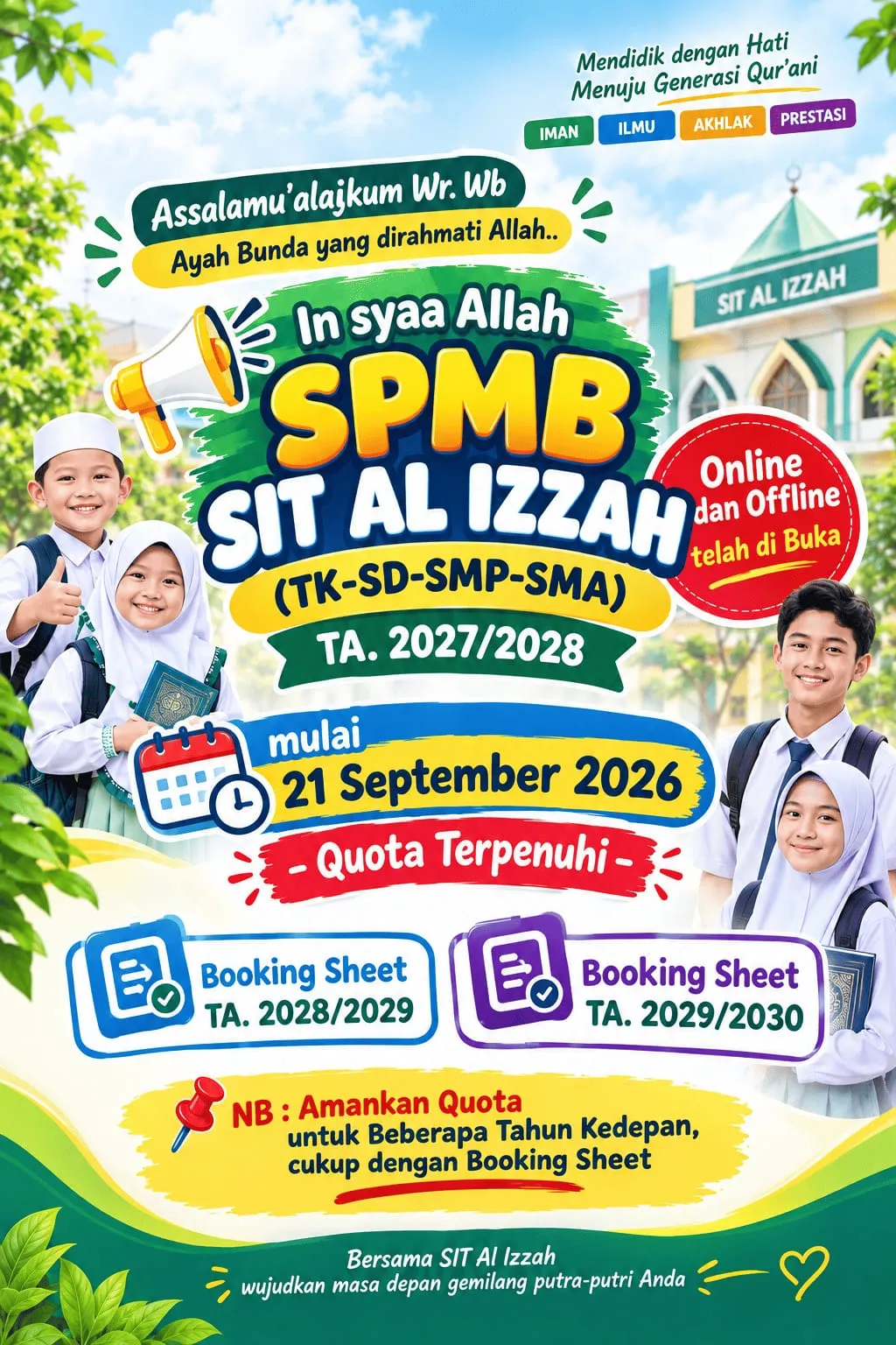 SIT Al Izzah Resmi Buka SPMB Tahun Ajaran 2027/2028